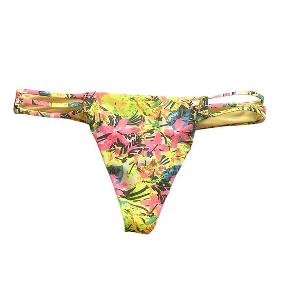 RELLECIGA Floral Brazilian Cut Strappy Bikini Bottom – LARGE NWT - Picture 2 of 13